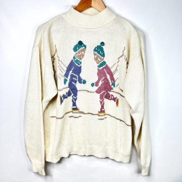 Vintage Russ Studio Wool Blend Ski Knit Sweater Medium - Picture 1 of 9